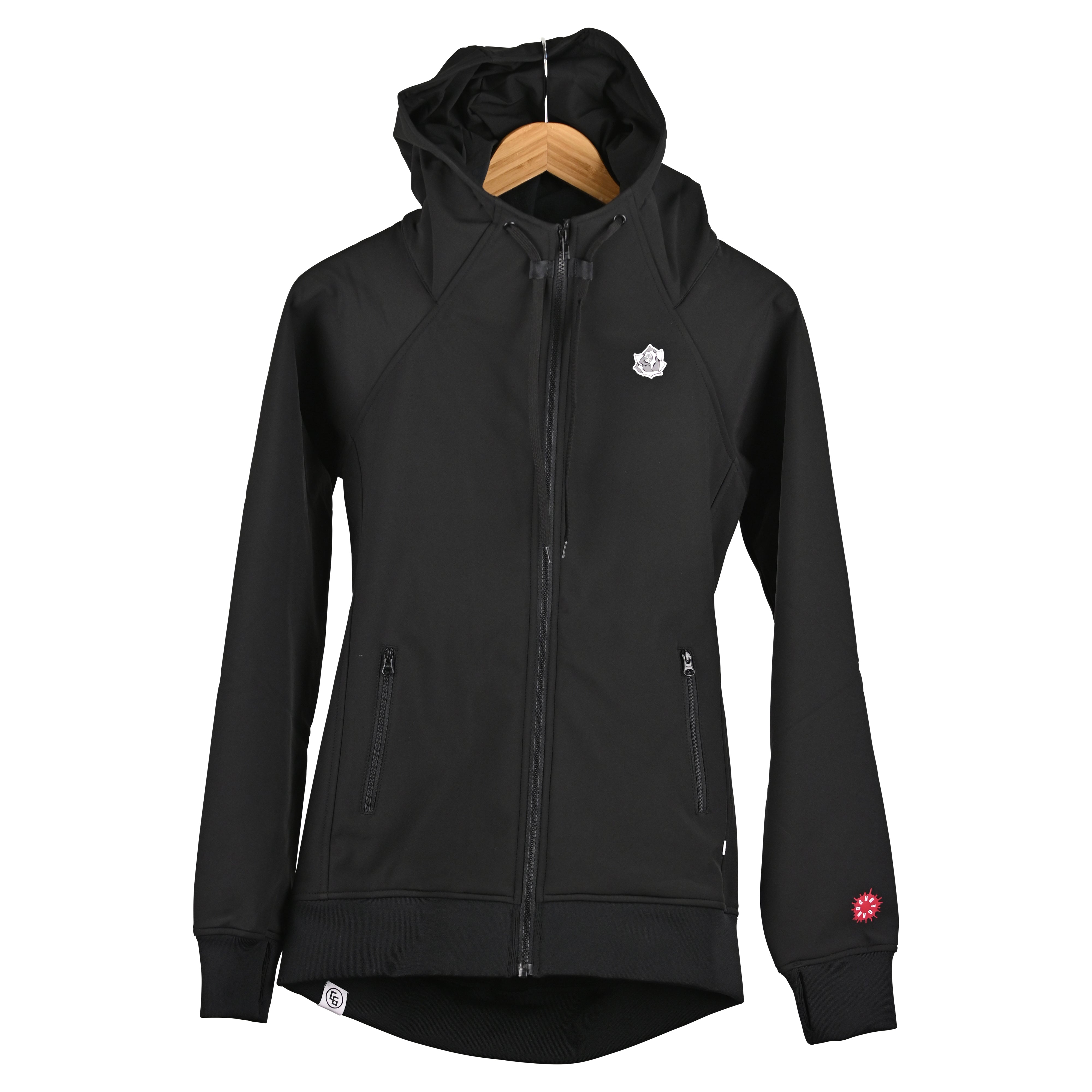 Womens Tech Zip Hoodie Hidden Hood Pocket