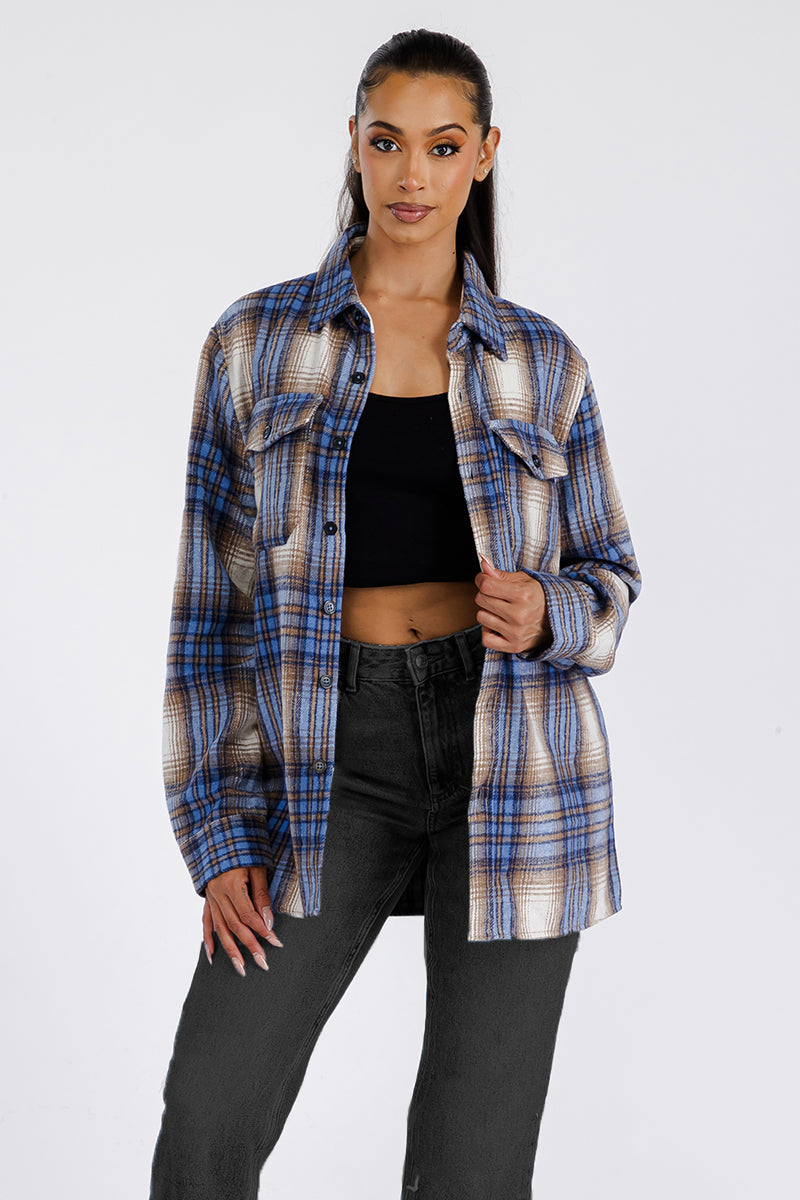 Flannel Shacket With Oversized Fit