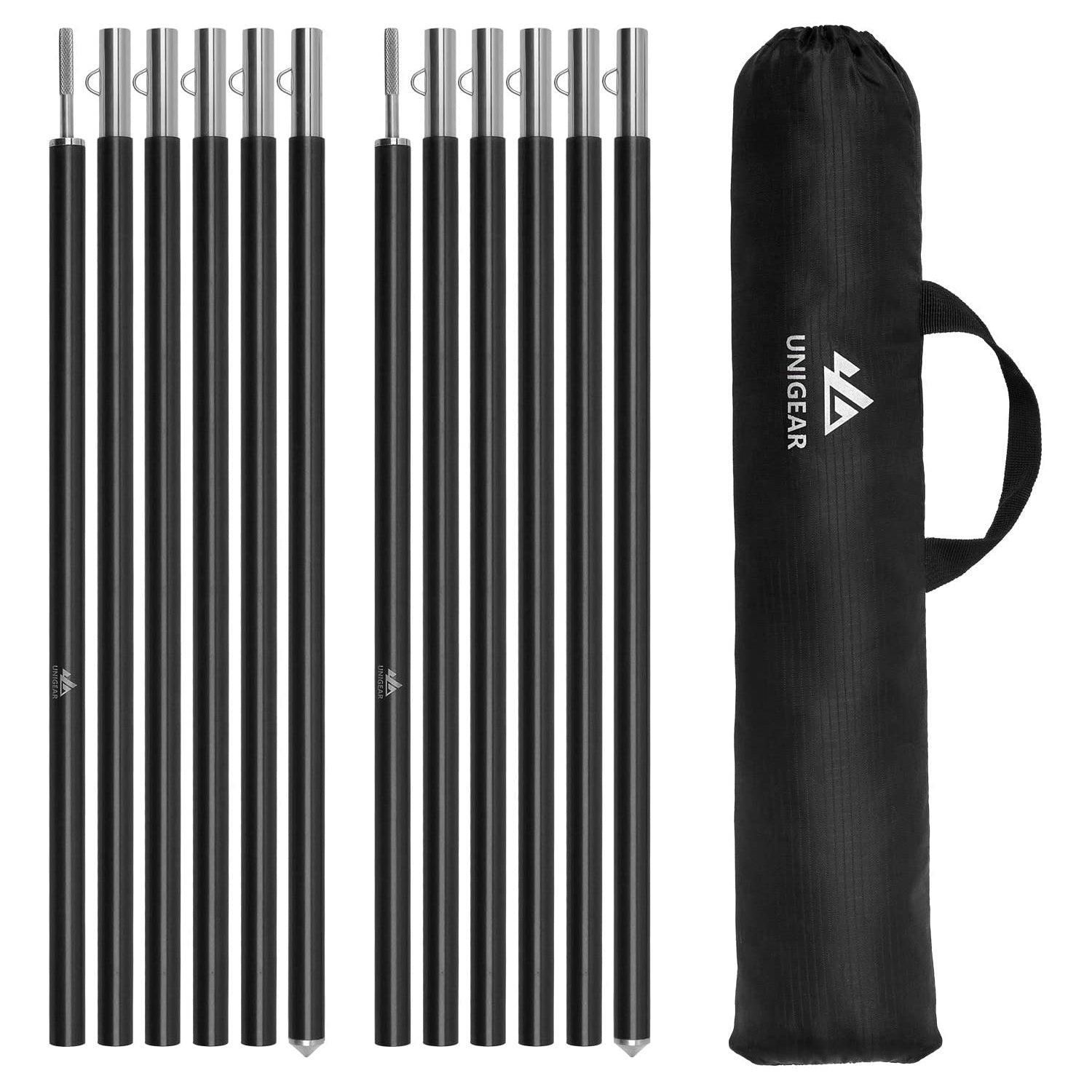 7075T6 Anodised Tent Pole Set 240cm Black For Stability