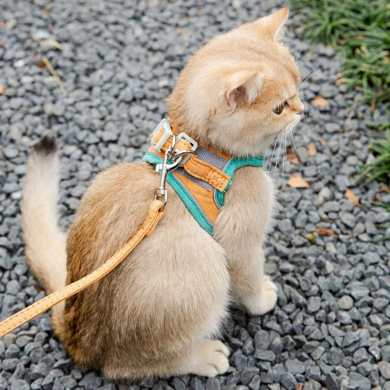 Escapeproof Cat Harness Reflective Vest Leash