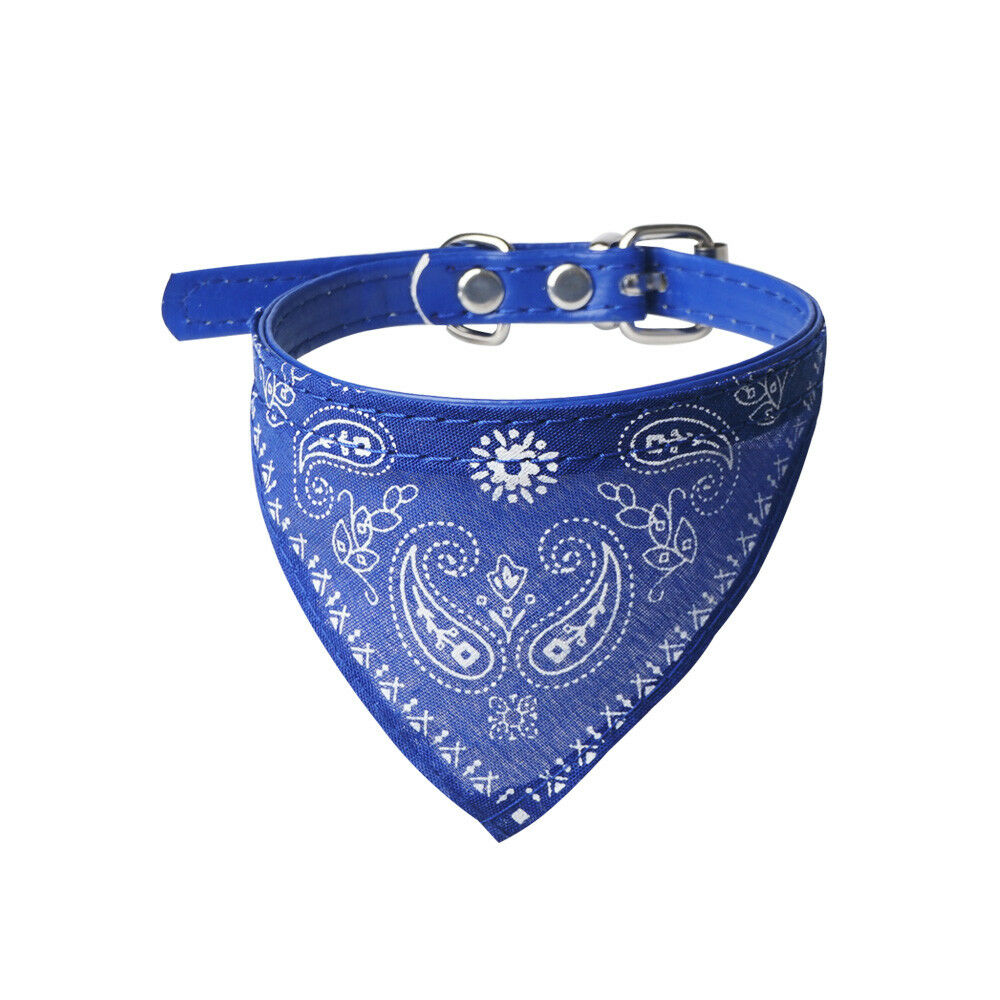 Blue Adjustable Dog Bandana for Everyday Walks Paisley