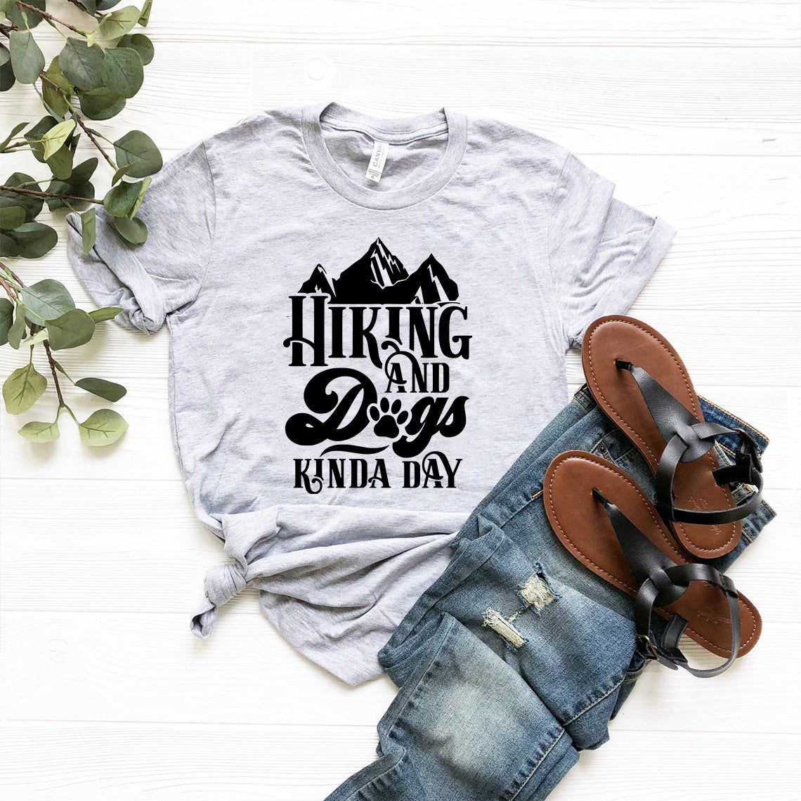 Shirt Ring Spun Cotton Hiking Dogs Day