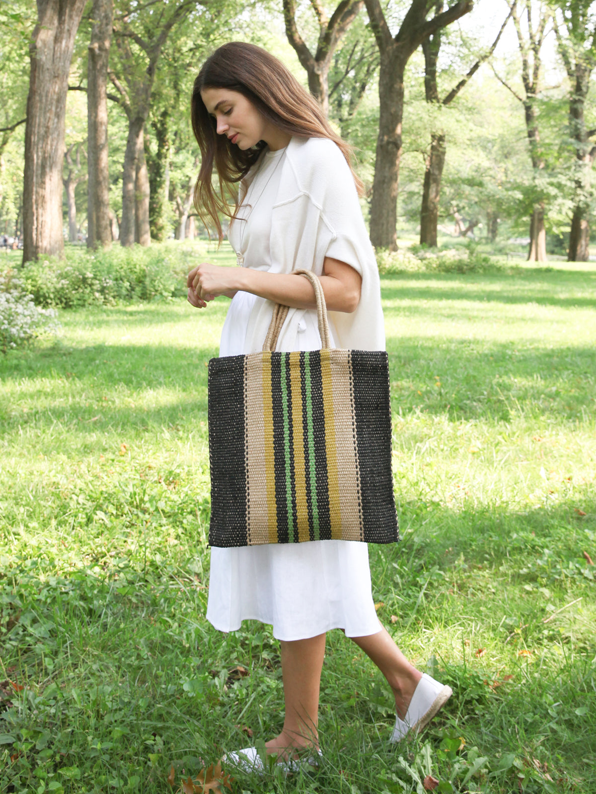 Jute Tote Bag Hand Loomed Natural Dye