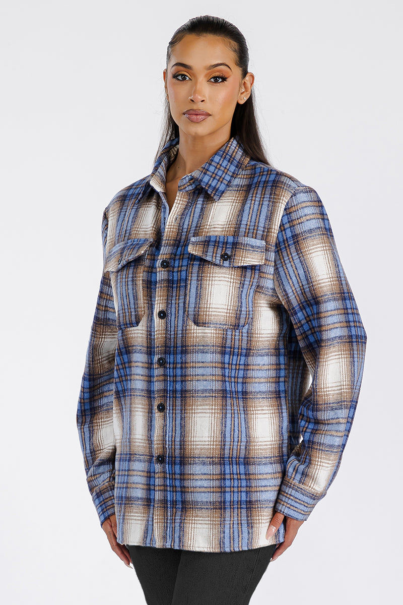 Flannel Shacket With Oversized Fit