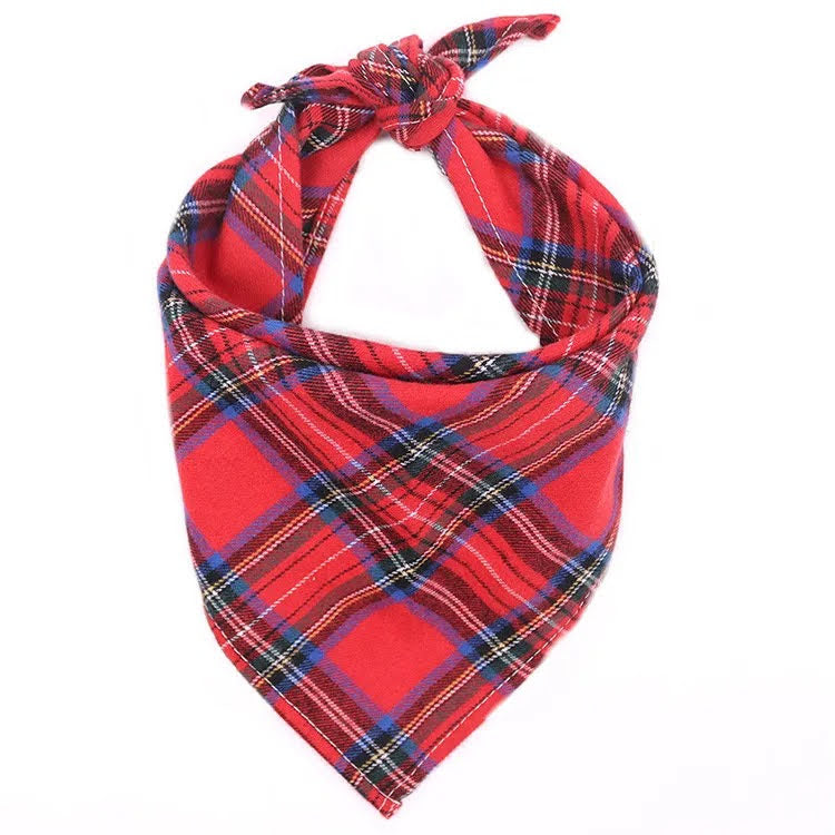 Charming Plaid Dog Bandanas Set of 4 For Small Dogs