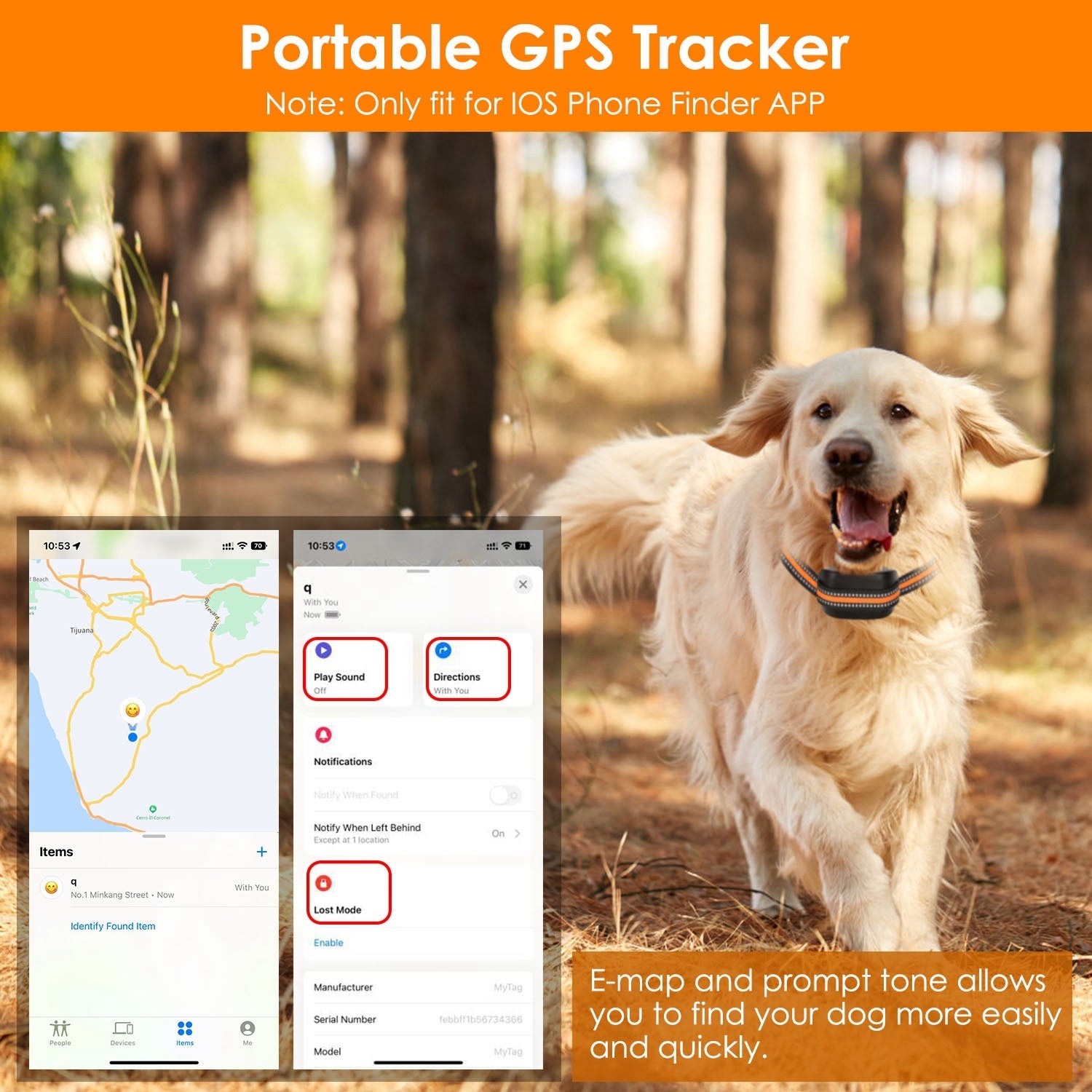 Dog GPS Fence Tracker IPX6 Waterproof