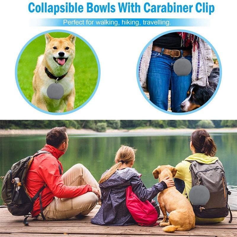 Double Collapsible Pet Feeding Bowls On The Go