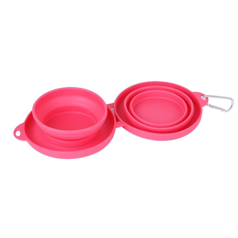 Double Collapsible Pet Feeding Bowls On The Go