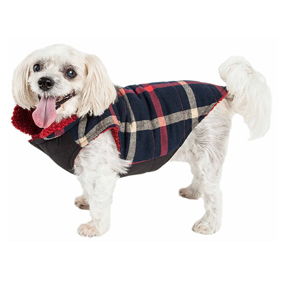Plaid Insulated Dog Coat With Ultra Velcro