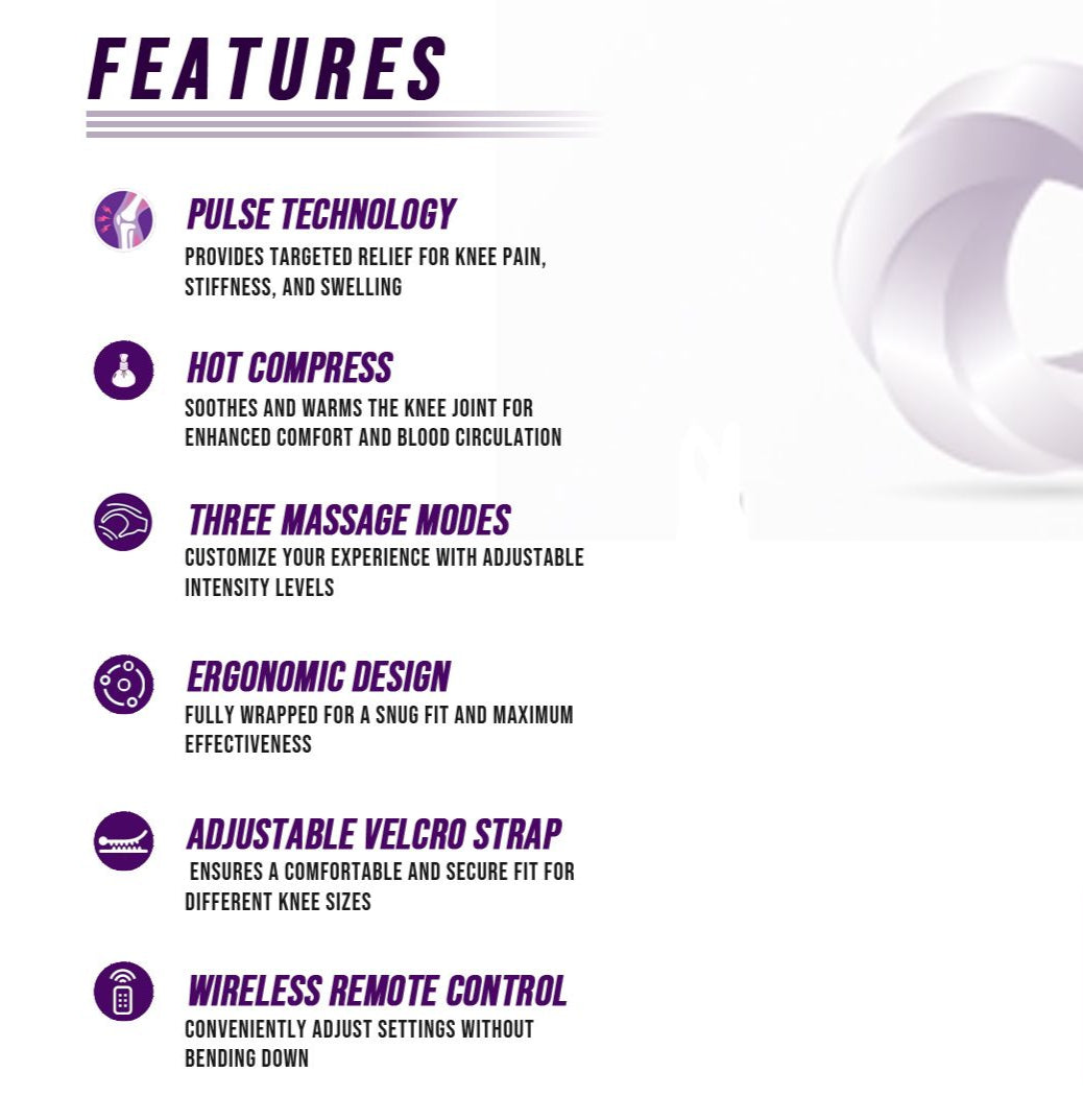 Wireless Knee Massager With Heat Therapy