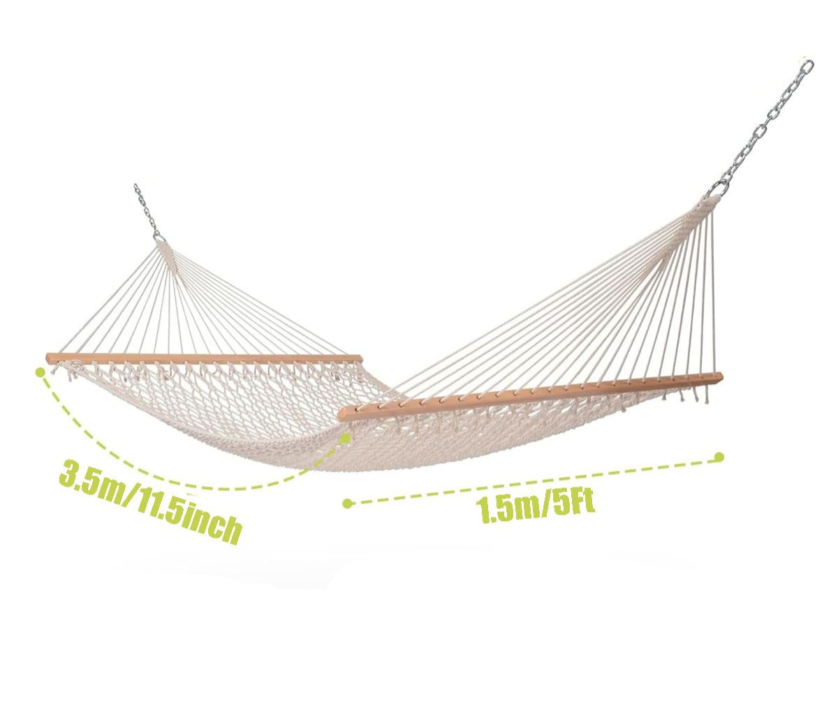 Tails-N-Trails 11.5 Ft Double Hammock Rope With Hardwood Bar