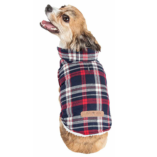 Plaid Dog Coat Jacket With Velcro Fastners