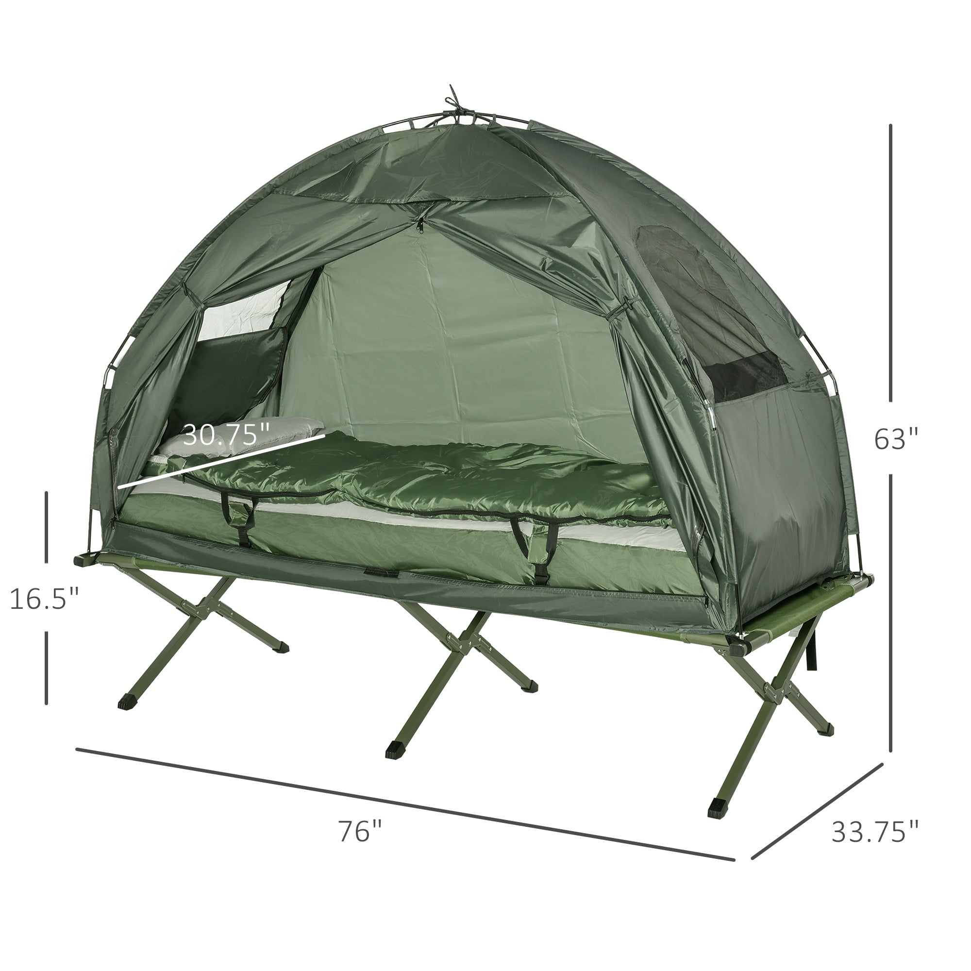 Folding Camping Cot All In One Raised Bed