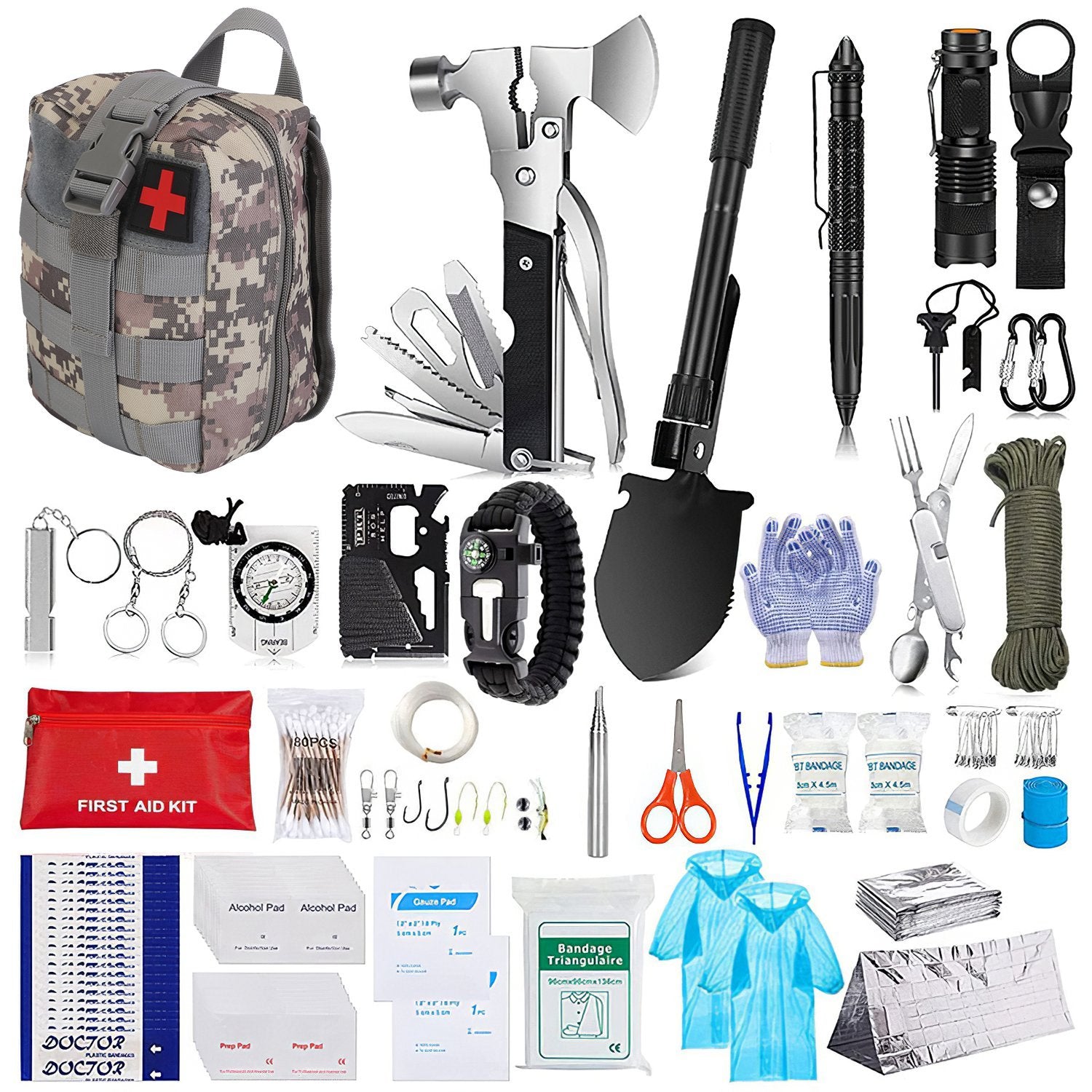 125 Piece Survival Kit Emergency Outdoor Essentials