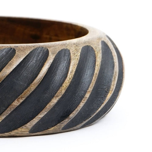 Handmade Wooden Bowl With Black Inlay