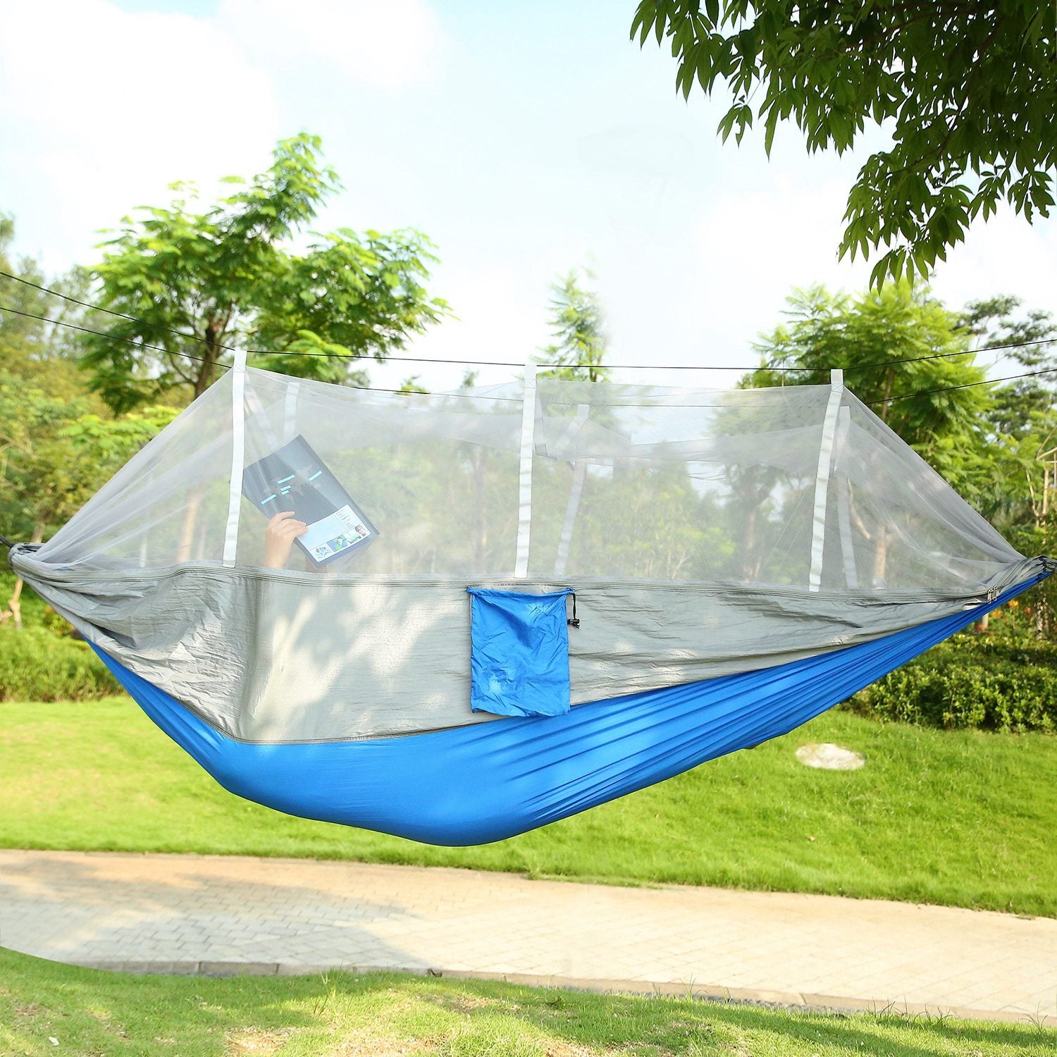 Two Person Hammock With Mosquito Net 600Lb Load Capacity