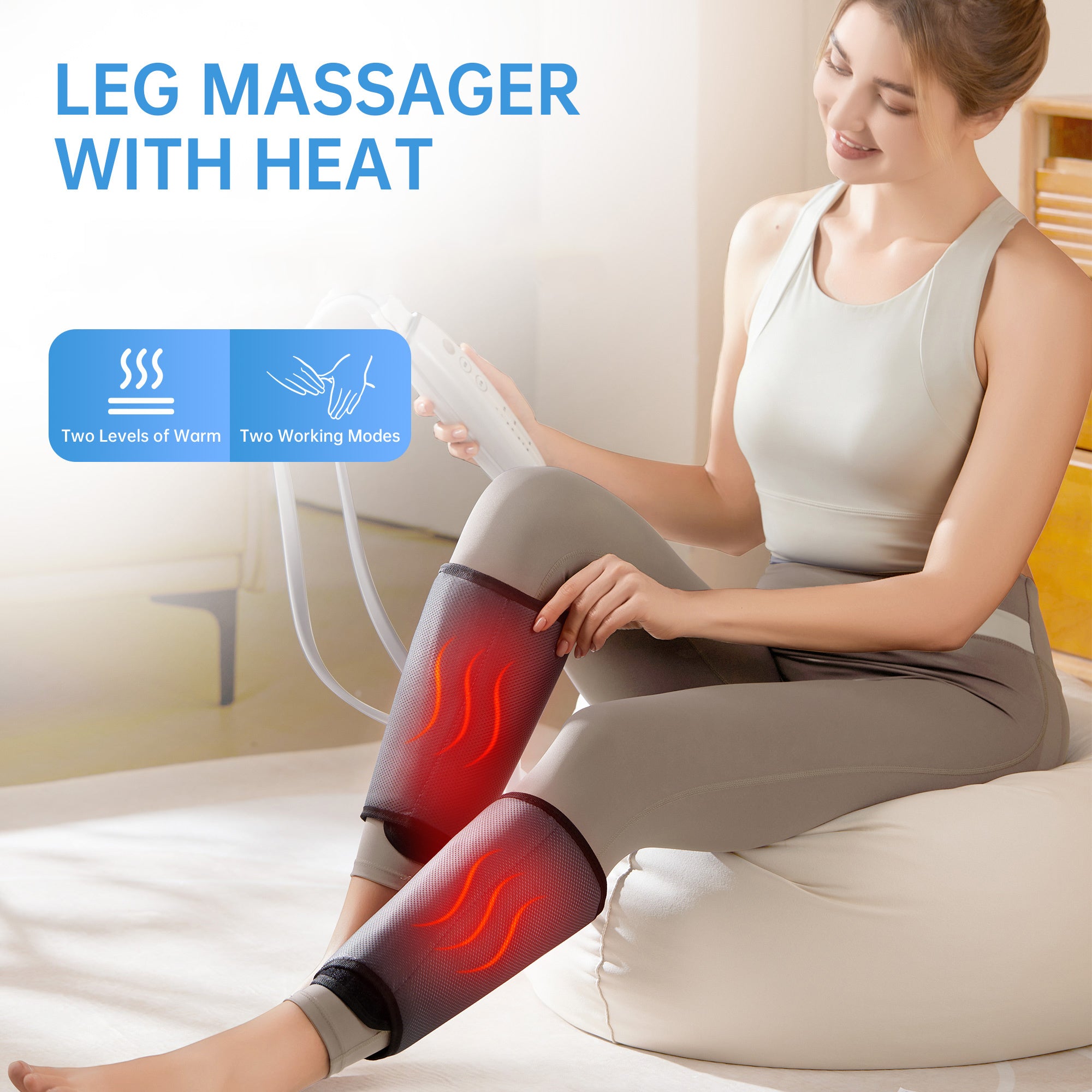 Leg Massage Device 3 Pressure Levels Relieves Fatigue