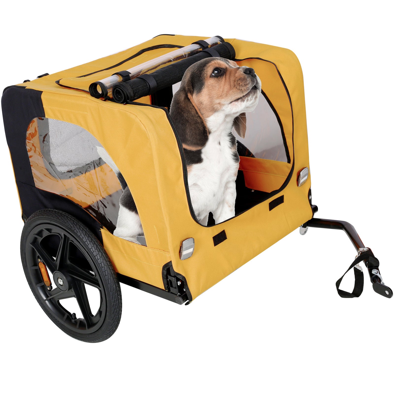 Foldable Pet Stroller With Bicycle Trailer Pets Up to 88Lbs