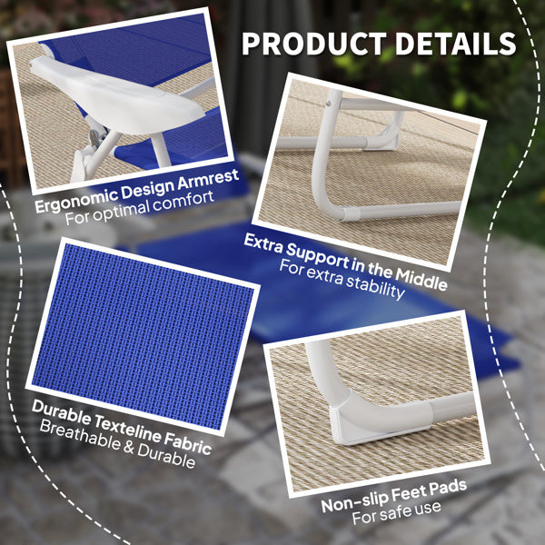 Beach Lounger With Four-Position Backrest