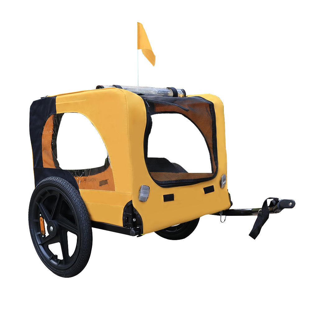 Foldable Pet Stroller With Bicycle Trailer Pets Up to 88Lbs