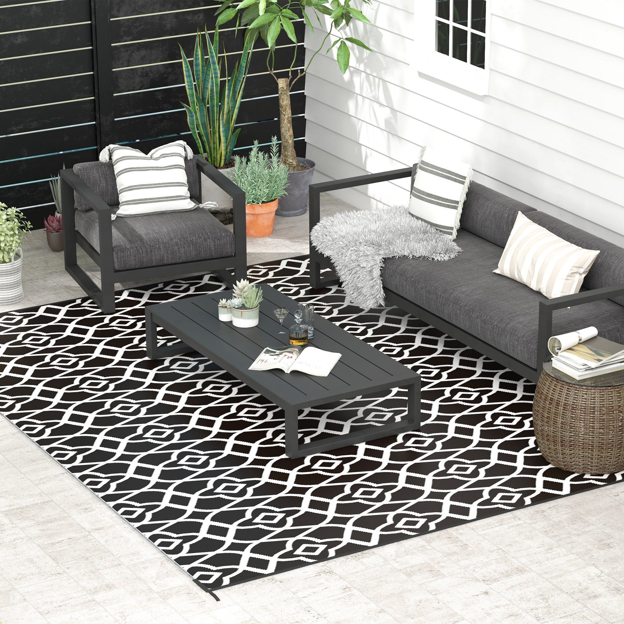 Premium Outdoor Rug Waterproof Reversible 9x12