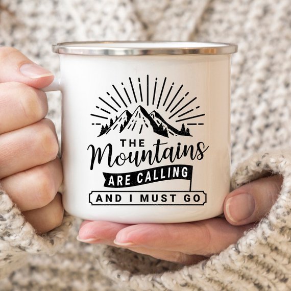 Mountain Mug Enamel Mug Wanderlust Camping Mug