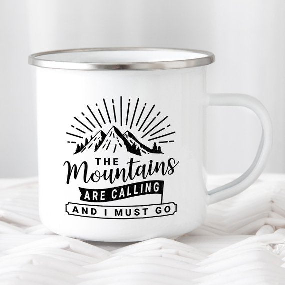 Mountain Mug Enamel Mug Wanderlust Camping Mug