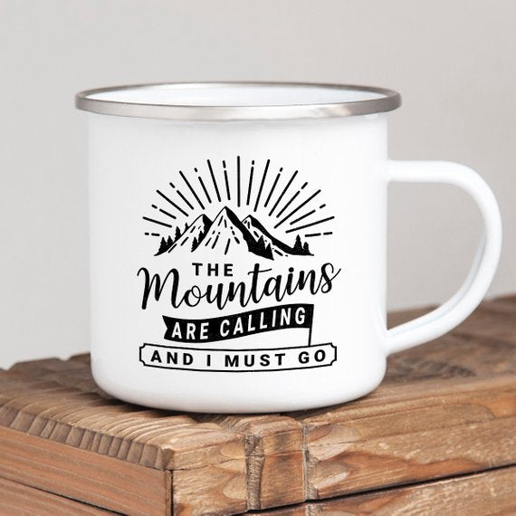Mountain Mug Enamel Mug Wanderlust Camping Mug