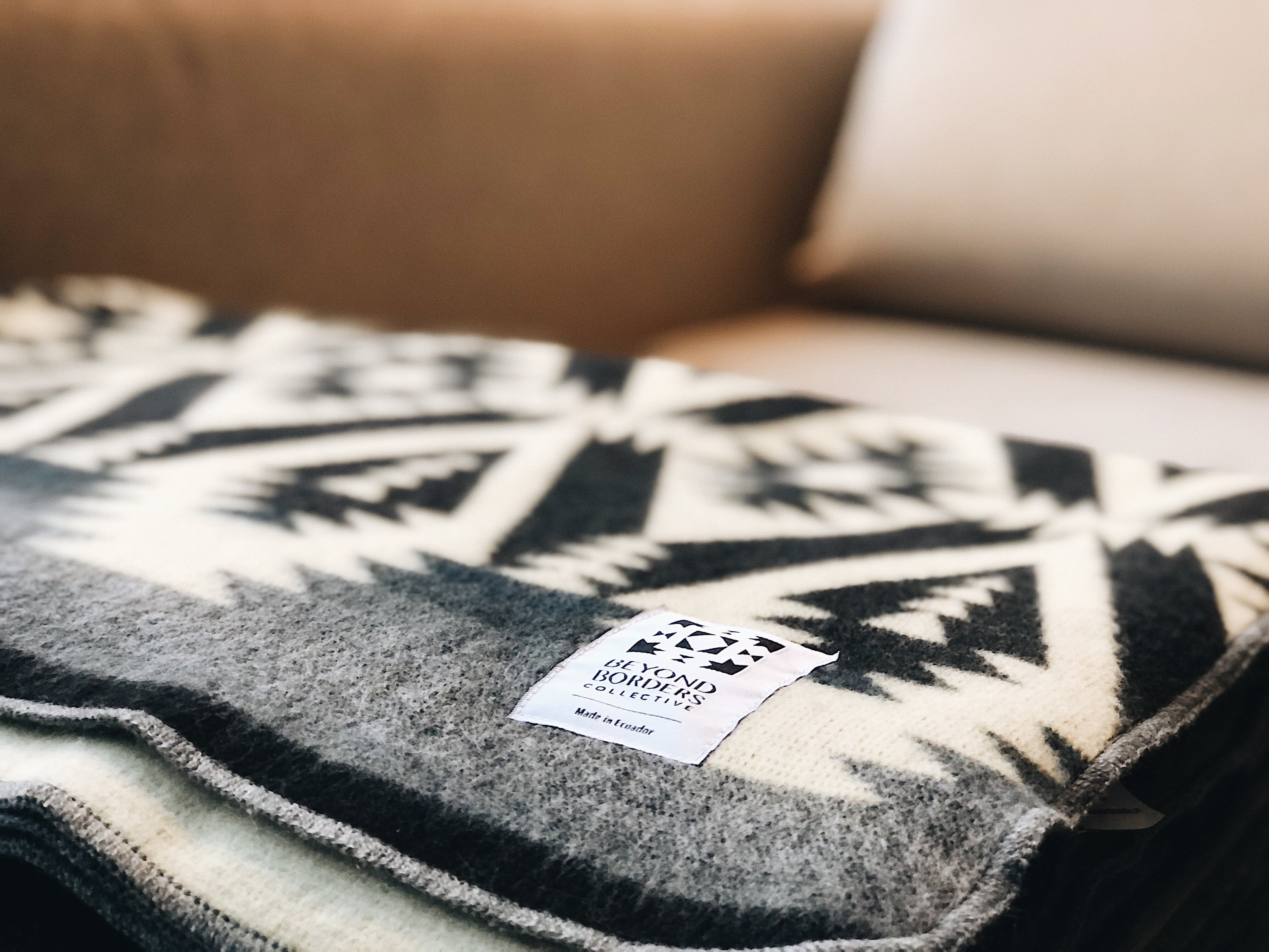 Cozy Quichua Blanket Greyscale