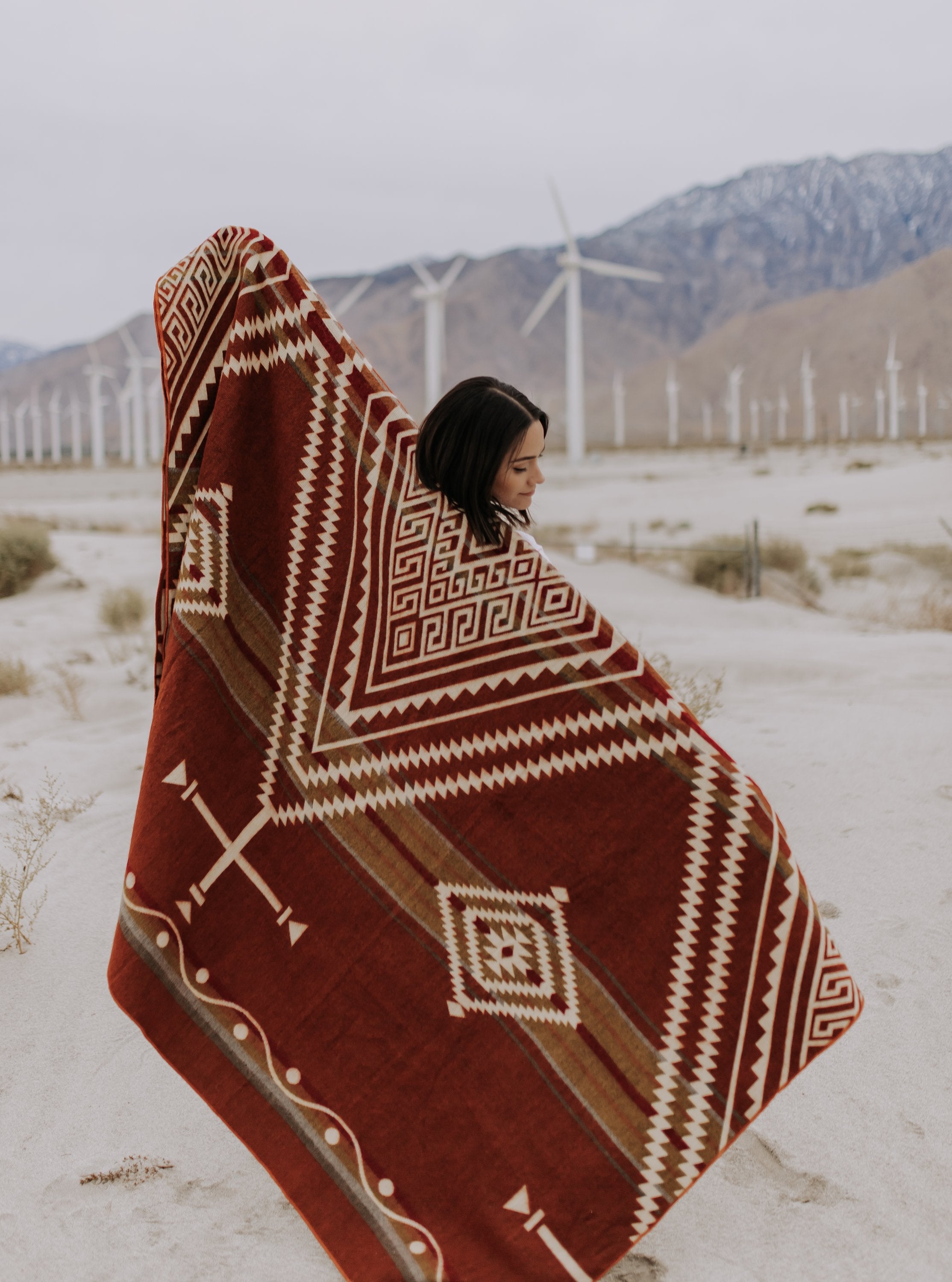 Achuar Blanket Artisan Made Outdoor Comfort Red Aztec