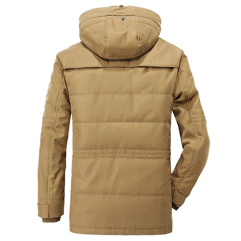 Mens Hooded Winter Parka Coat Inner Fleece