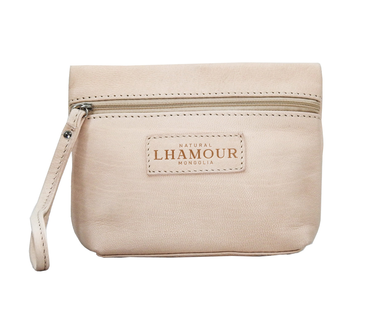 Lux Goat Skin Leather Cosmetics Travel Bag