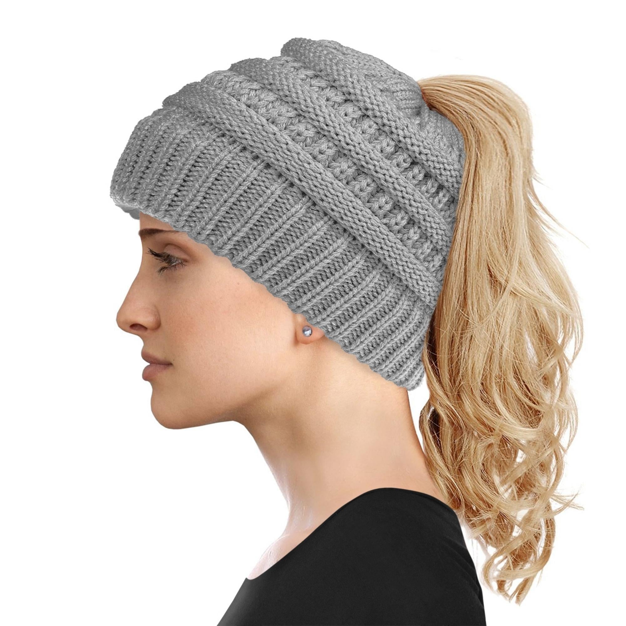 Women's Ponytail Beanie With Top Hole