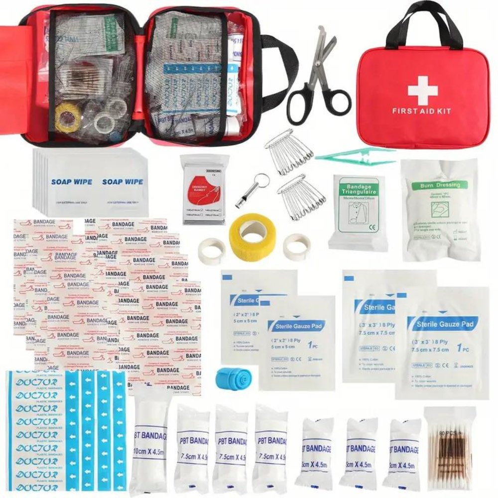 173pc Outdoor First Aid Kit Red for Camping And Hiking