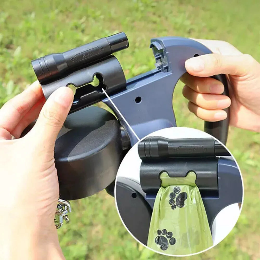 Reflective Dual Pet Leash With 360 Swivel