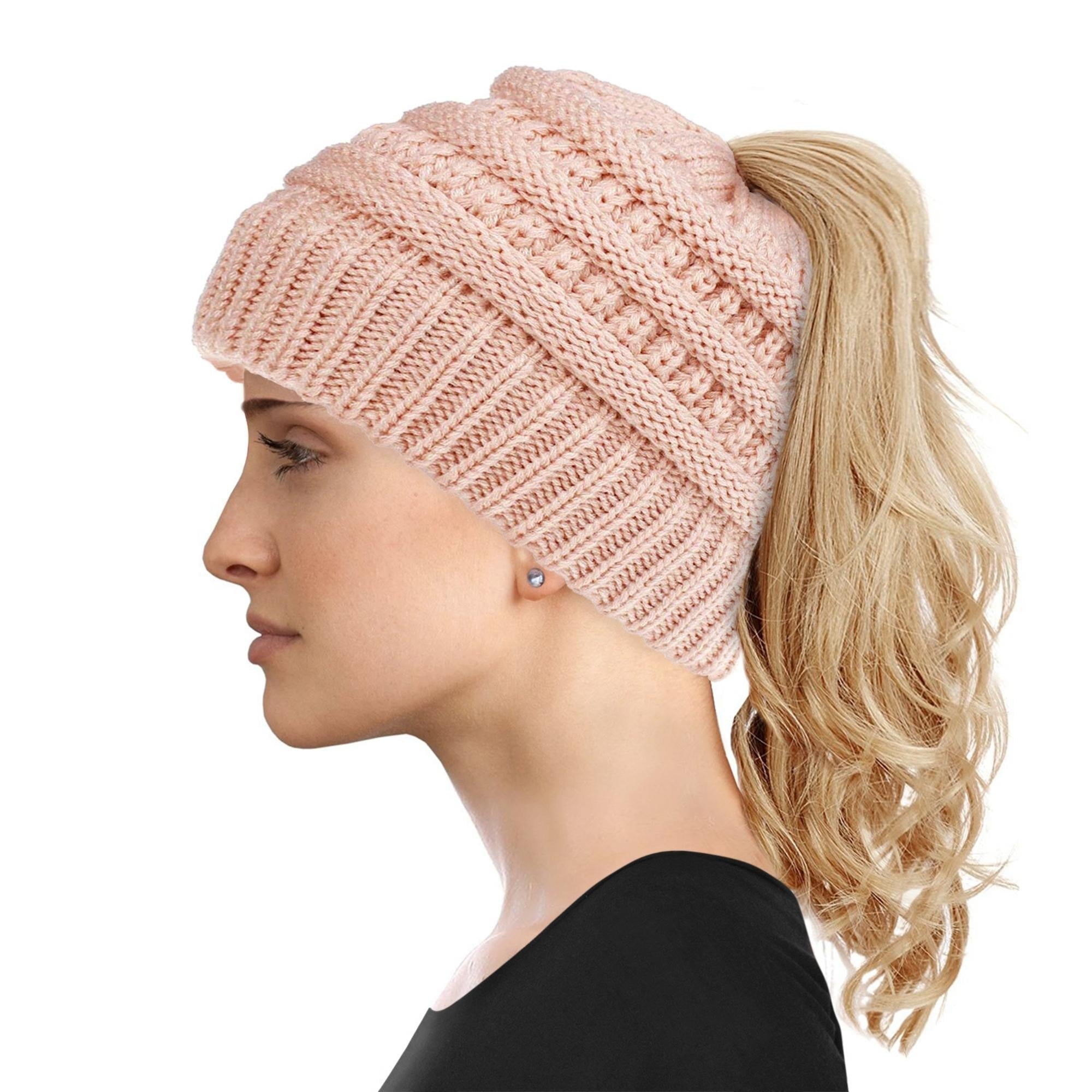 Women's Ponytail Beanie With Top Hole