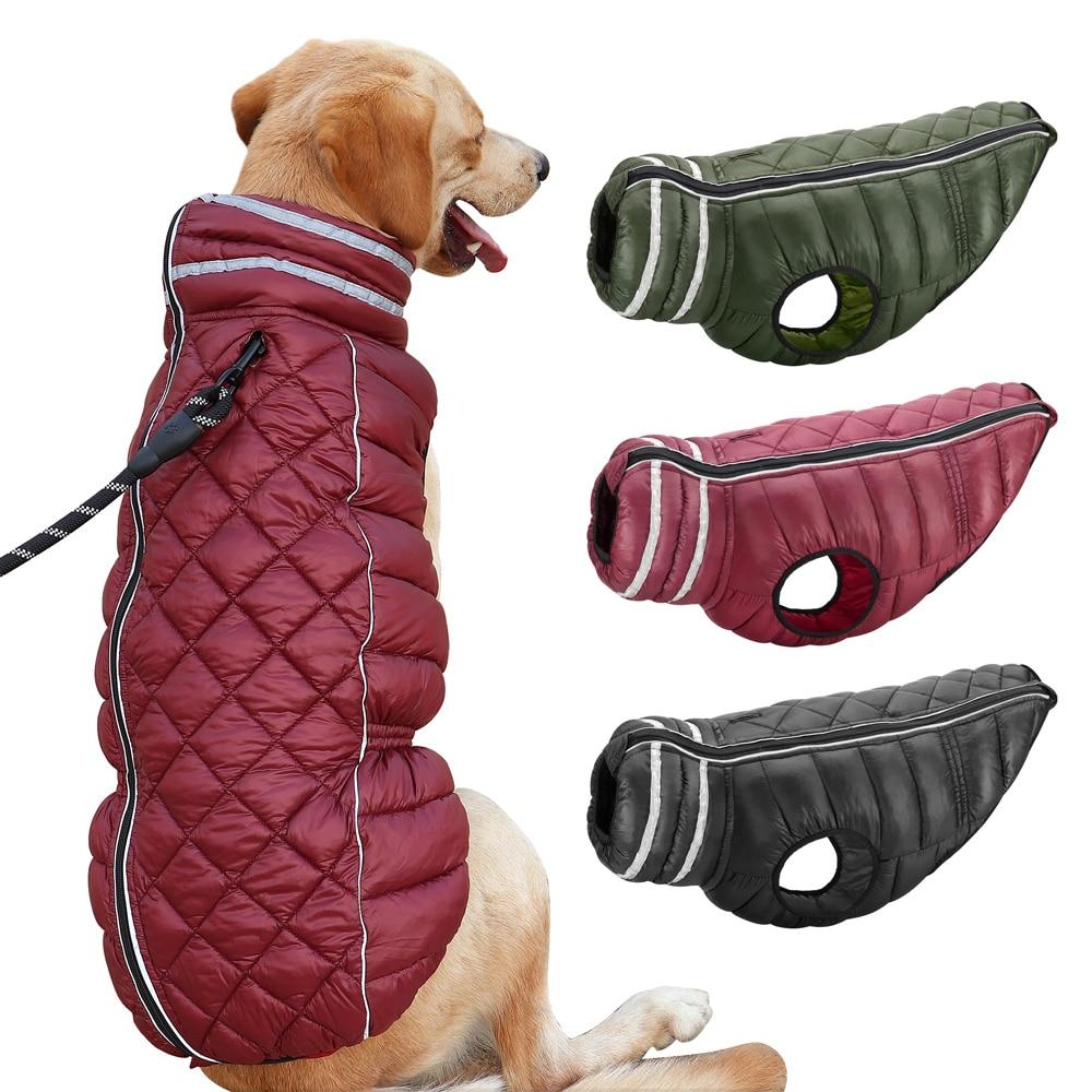 Quilted Waterproof Reflective Dog Coat For Larger Dogs
