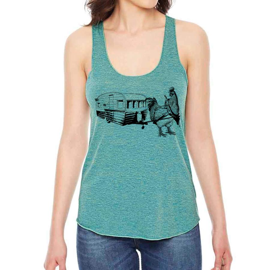 Silly Travel Chicken Tank Top Racerback