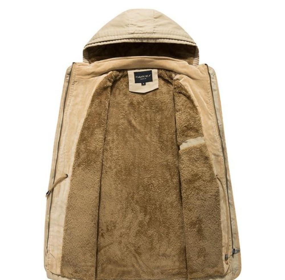 Mens Hooded Military Coat With Inner Fur Lining
