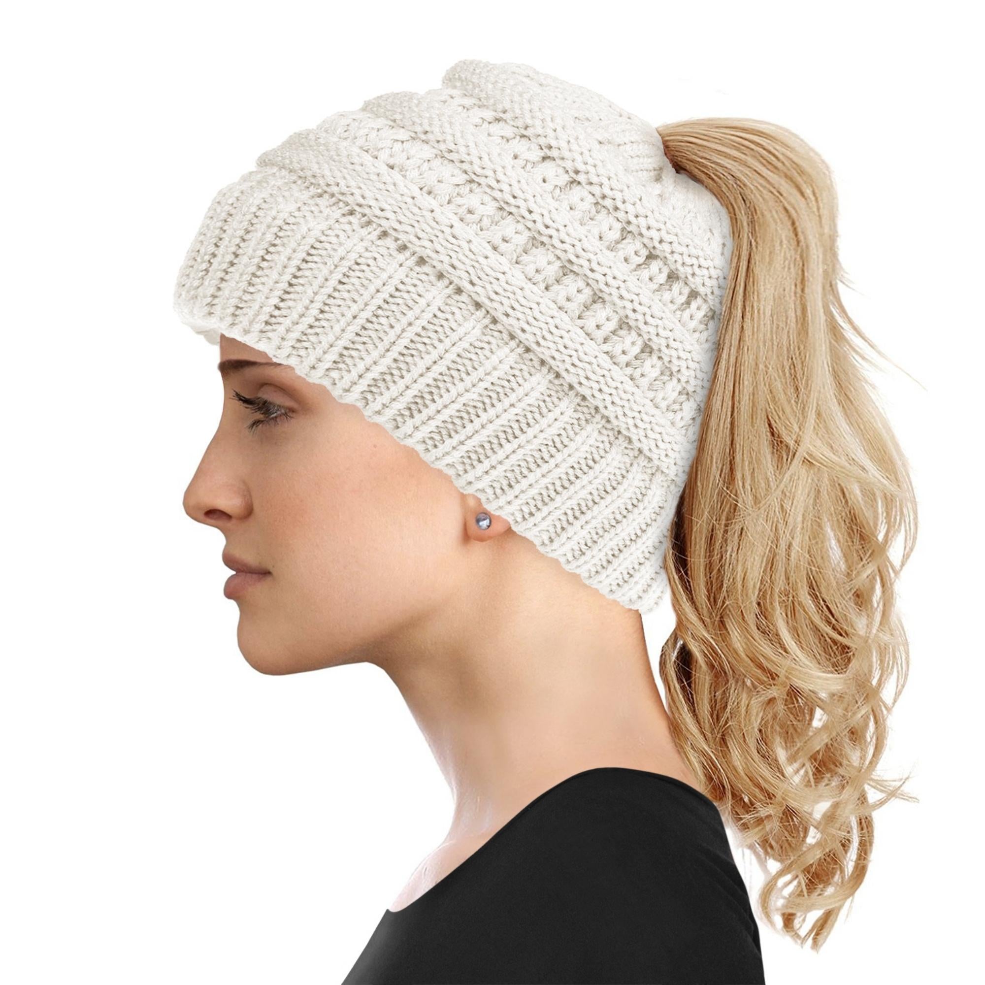 Women's Ponytail Beanie With Top Hole