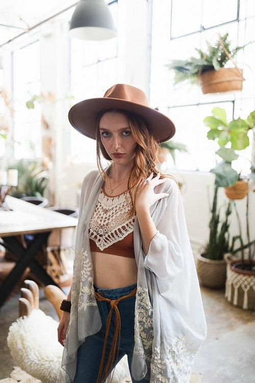 Glamorous Wide Brim Leather Ribbon Bolero Hat