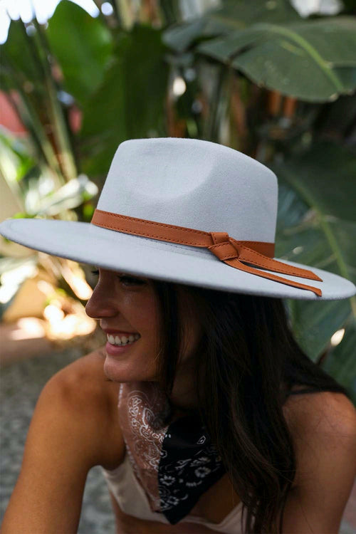 Glamorous Wide Brim Leather Ribbon Bolero Hat
