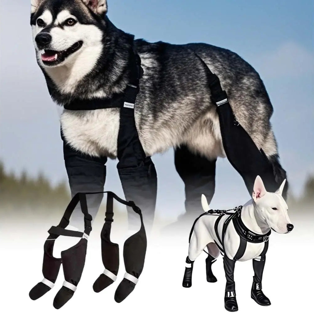 Dog Rain Boots With Adjustable Suspenders